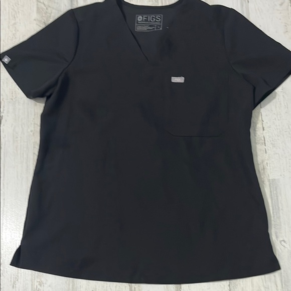 Figs Tops - FIGS Black  Scrub Top Size Medium